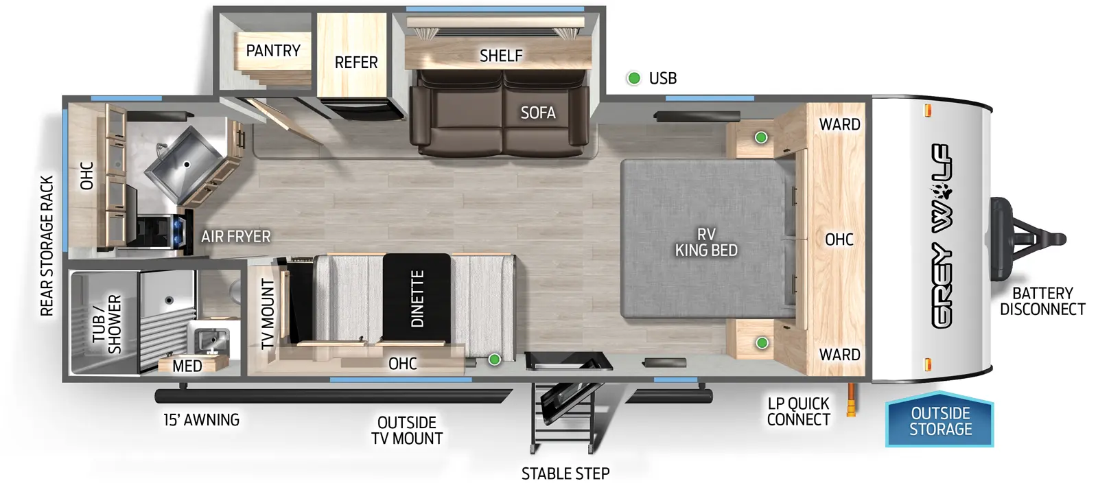 Cherokee 22CEBL Floorplan